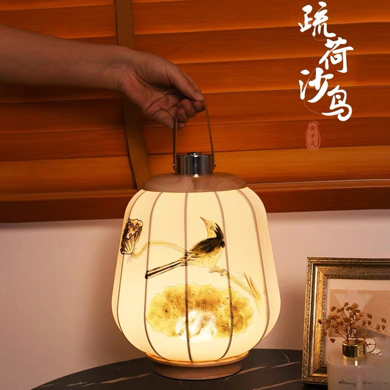 宋美学中式复古充电手提宫灯台灯