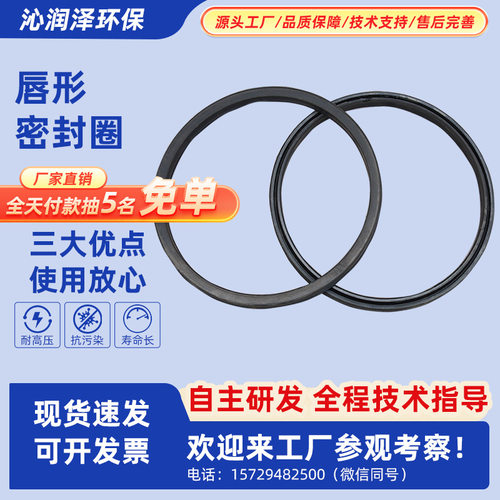 唇型密封圈DTRO膜柱组件污水处理反渗透设备导流压滤机盘配件型圈