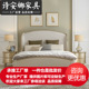 意式 轻奢风高级灰布艺床主卧室高端实木床现代极简双人床