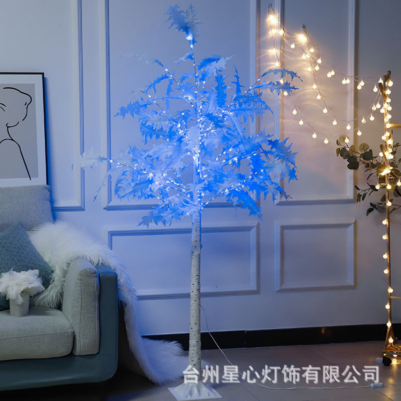 1.8米蓝色珊瑚叶发光树灯批发
