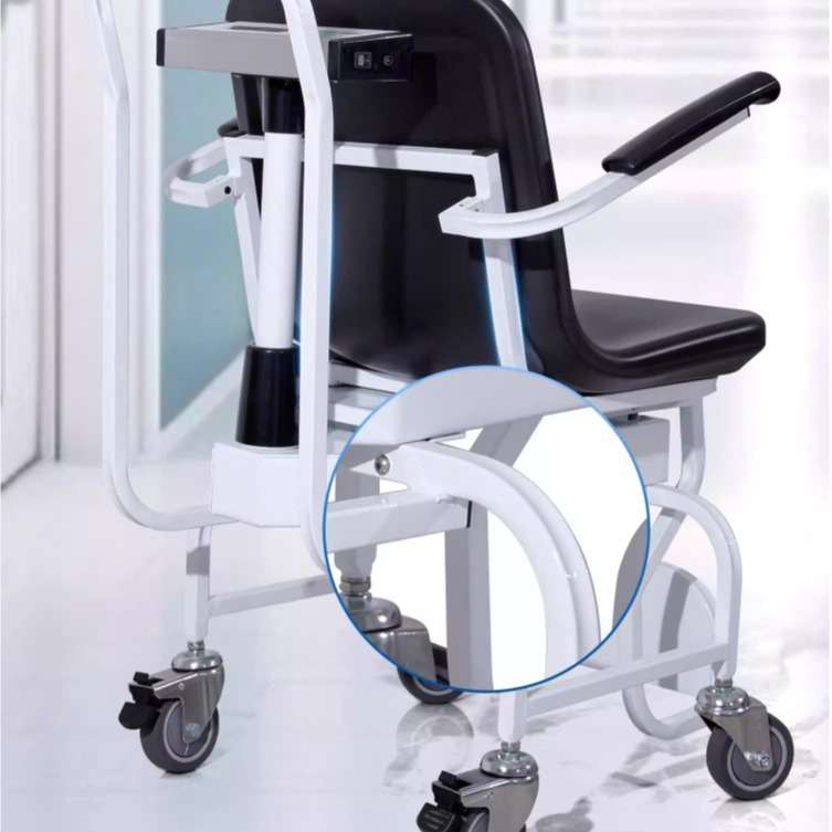 200kg坐式电子体重秤 带刹车移动轮老人坐称体重电子坐磅称