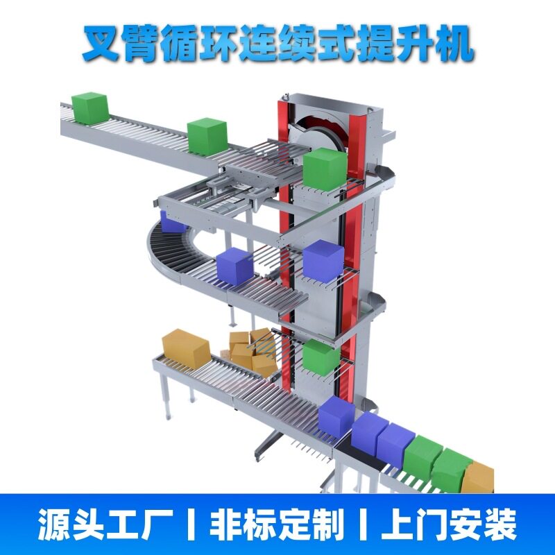 连续式托盘物料垂直升降提升机