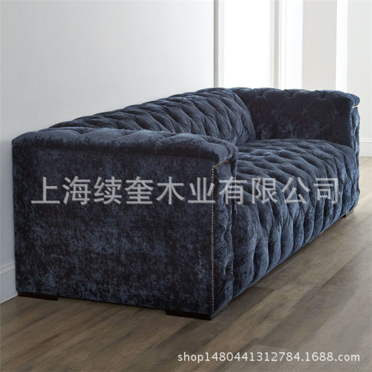 美式布艺双人三人位沙发设计师出口别墅跨境电商亚马逊供应商家具