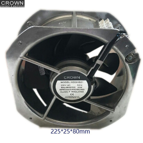 现货CROWN散热风扇 22580铁叶全金属 风机 配电柜金属工业扇220V