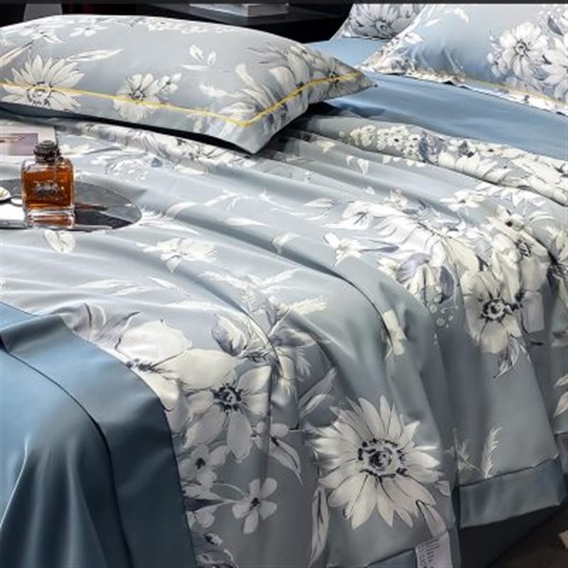 冰丝夏被空调被夏凉被床单四件套夏天薄款被子夏季学W生宿舍可机