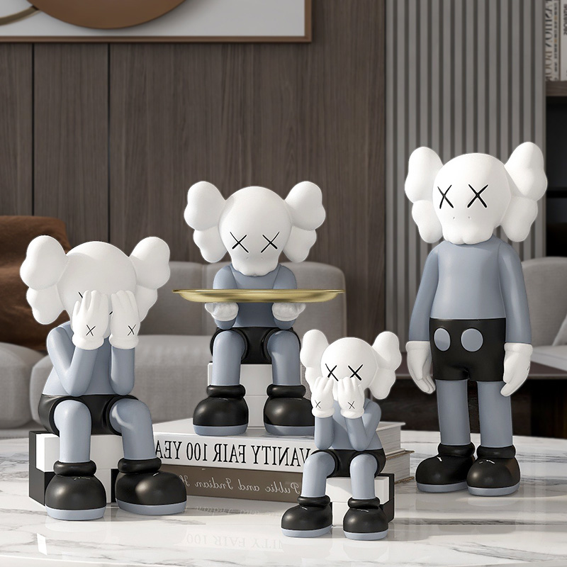 暴力熊kaws公仔玩偶小号x家居客厅玄关鞋柜电视柜桌面装饰品摆件