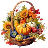 治愈系南瓜门墙面贴画南瓜水果蔬菜篮子厨房贴纸冰箱橱柜果蔬贴画