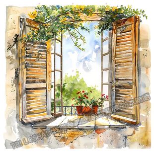 惬意悠闲窗户自粘贴纸客厅卧室墙上温馨小清新装饰贴画防水冰箱贴