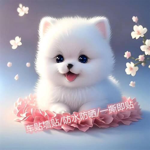 可爱胖嘟嘟治愈系狗狗贴画划痕遮挡贴动物图案墙贴可爱贴纸防水贴
