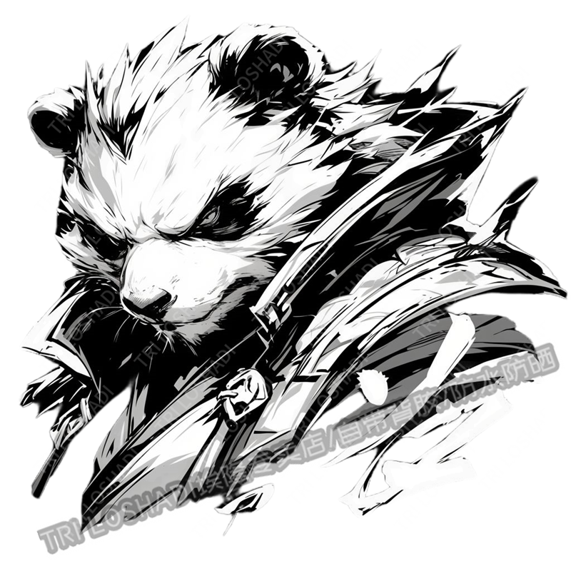 个性威猛功夫熊猫帅气贴纸电动车汽车摩托遮瑕贴纸车门玻璃自粘贴