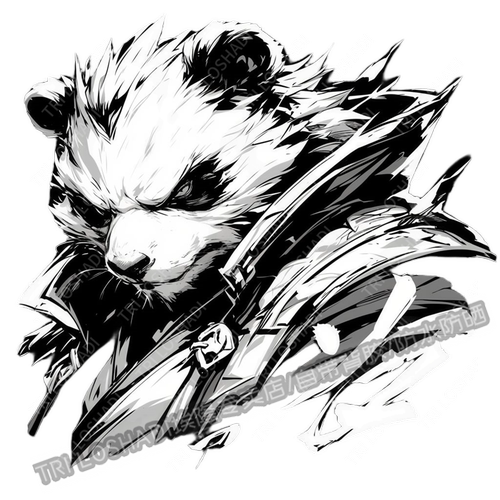 个性威猛功夫熊猫帅气贴纸电动车汽车摩托遮瑕贴纸车门玻璃自粘贴