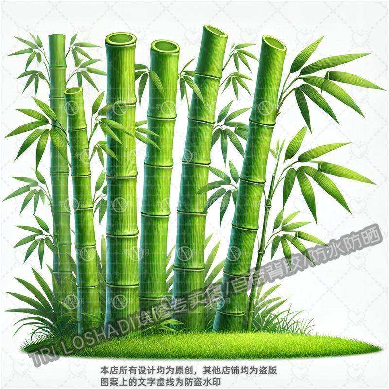 绿竹墙贴绿植意境竹子贴纸