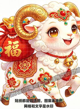 喜庆羊年红火吉利生肖羊贴纸