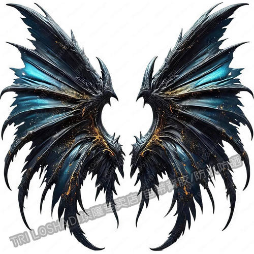 天体恶魔之翼贴纸电动车摩托汽车个性遮瑕黑暗幻想艺术贴纸墙面画
