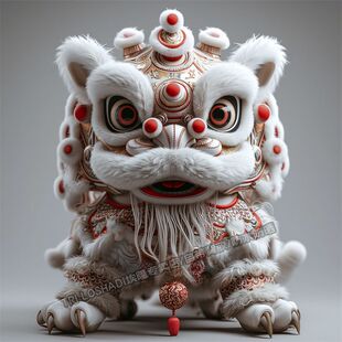 银粉红黑绿紫蓝黄国潮醒狮贴纸墙面门窗招财镇宅瑞狮贴画汽车贴花