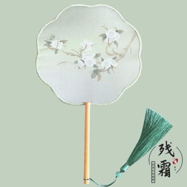 团扇演手持汉服配饰儿童表一专用胭脂幼儿园道具古典舞蹈六扇子妆