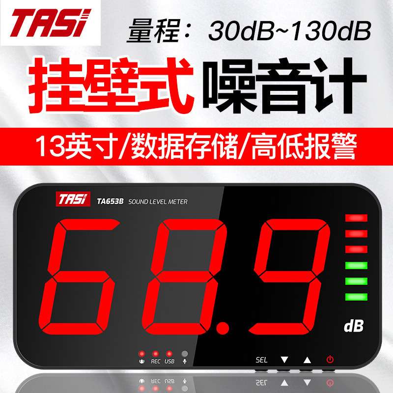 TASI特安斯挂壁式噪音计大屏噪音计TA653A/TA653B/TA654A/TA654B