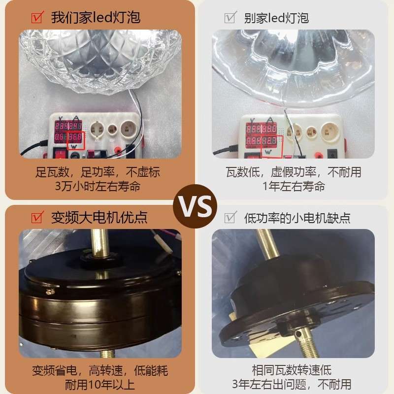 电风扇实木中古风扇灯2025新款餐厅静音吊扇灯美式家用客厅卧室灯