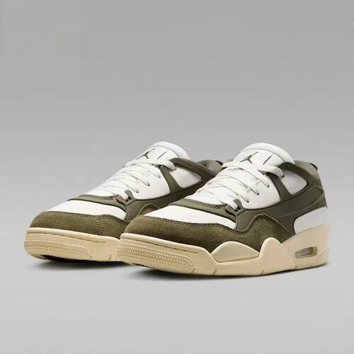 AIR JORDAN 4 RM AJ4 低帮白绿色防滑耐磨训练篮球鞋 FQ7940-121