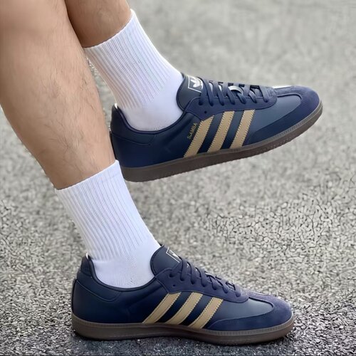 adidas originals SAMBA 低帮藏青色防滑百搭舒适休闲鞋 JR0894