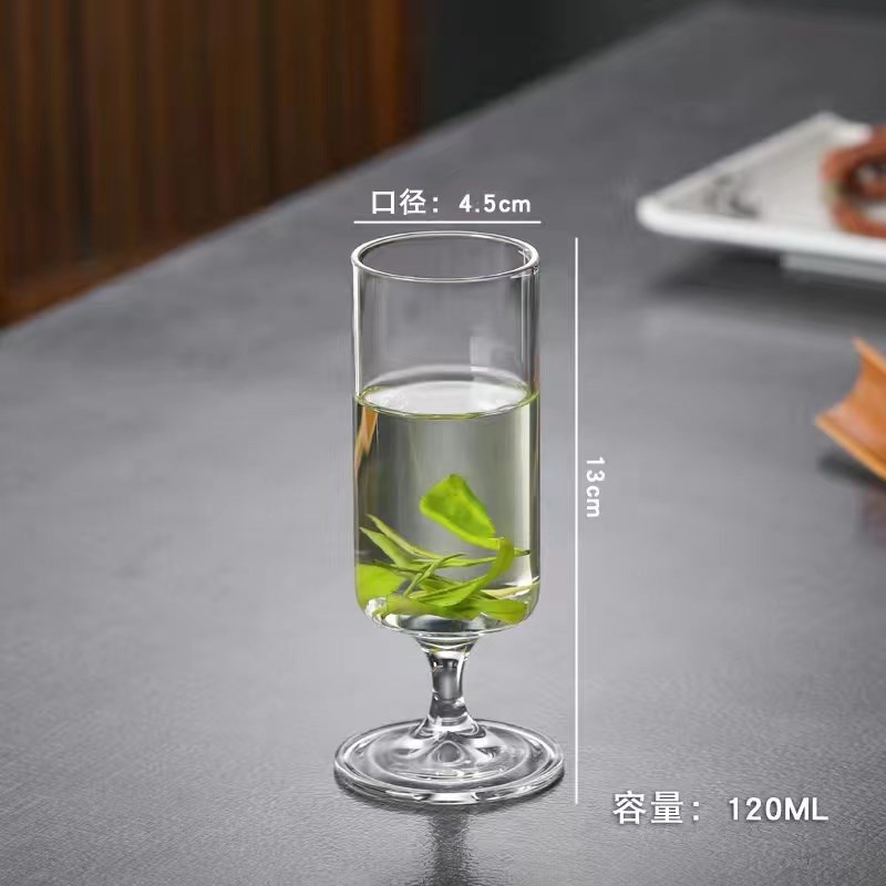 绿茶杯专用茶杯高硼硅玻璃杯水杯太平猴魁高脚泡茶杯泡茶器红酒杯图片