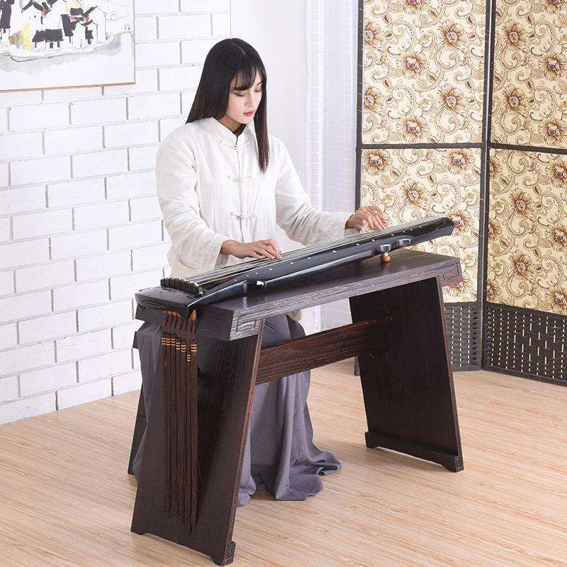 烧桐木仿古琴桌 共鸣古琴桌凳 中式实木琴桌国学桌书法桌茶艺桌