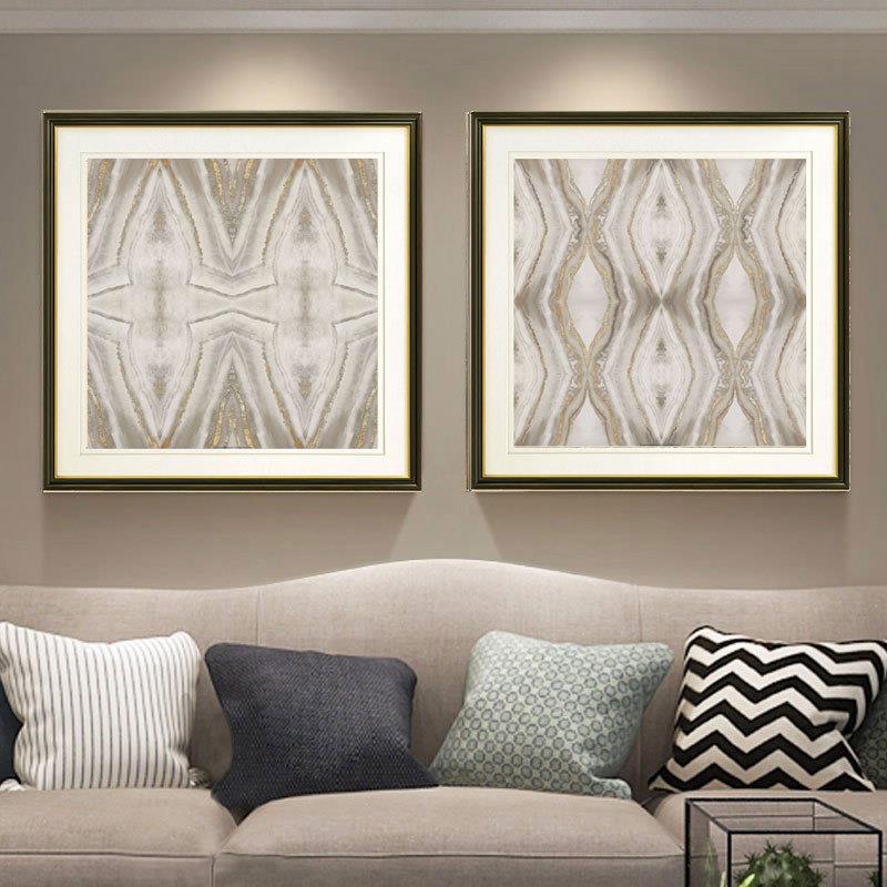 实木边框客厅装饰画抽象现代简美挂画轻奢卧室床头美式沙发墙壁画