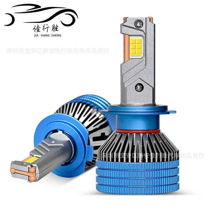 跨境新款汽车led大灯三铜管超亮led灯h4h7前大灯改装h11 9006灯泡