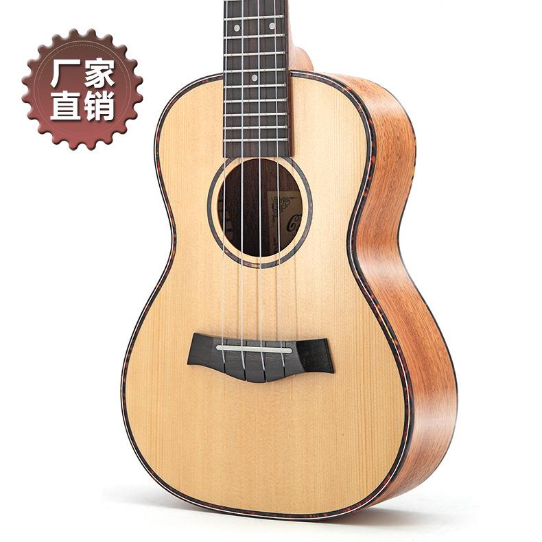 23寸双边云杉桃花心尤克里里 ukulele乌克丽丽四弦小吉他厂家