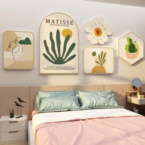 卧室房间布置电视机背景墙装饰品壁画画d自黏贴纸小摆挂件上方民