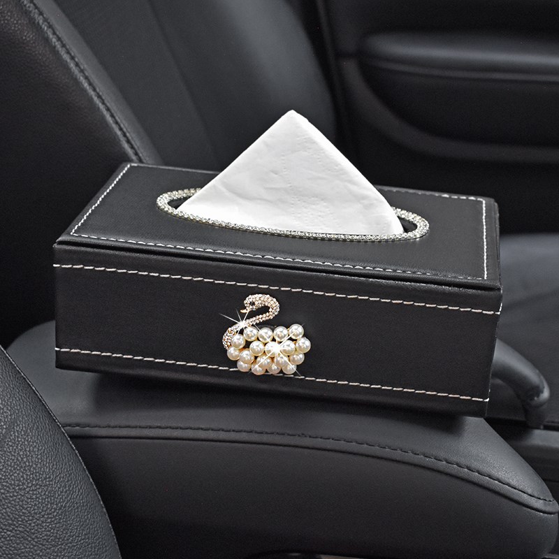 车载纸巾盒抽镶钻汽车抽纸盒网红高档I车上车内装饰用品大全车用