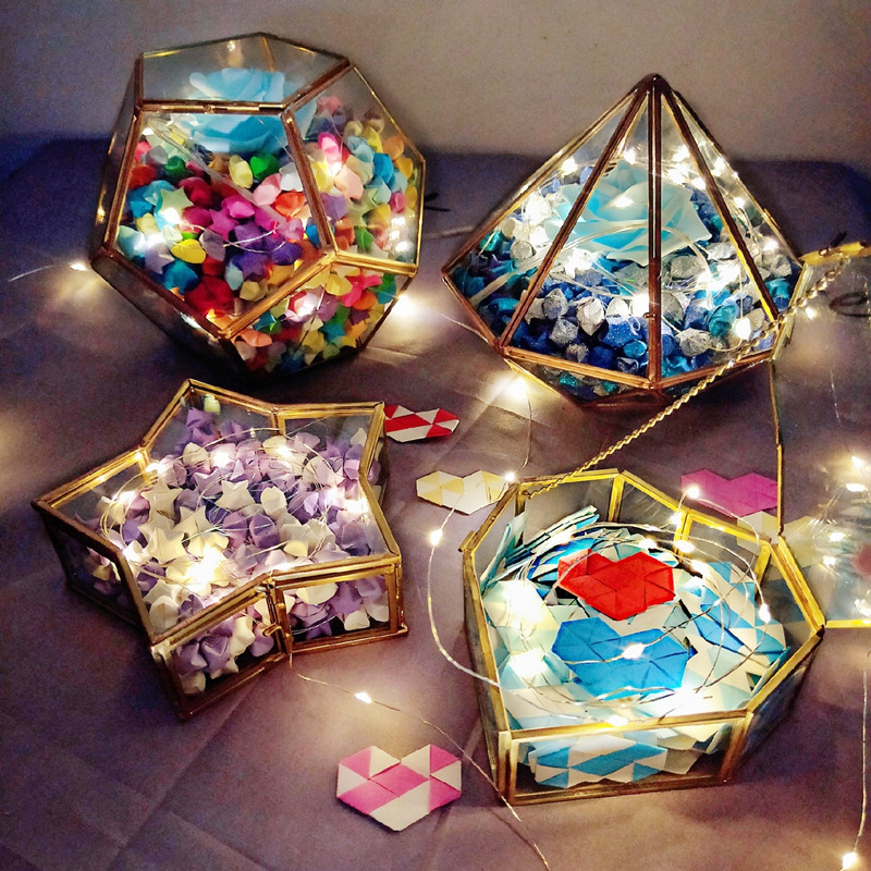 许愿星星玻璃瓶幸运星罐折纸成品装瓶子diy手工的生日V520精致礼