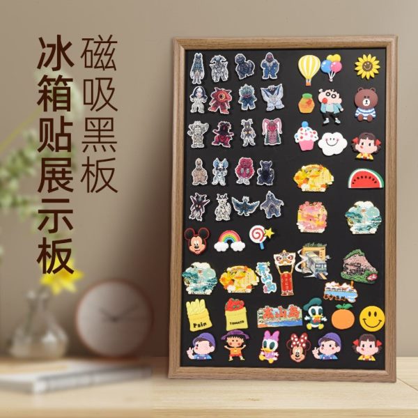 集磁吸冰箱贴相框墙收纳展示力小黑板收挂墙架上背景板板支架带