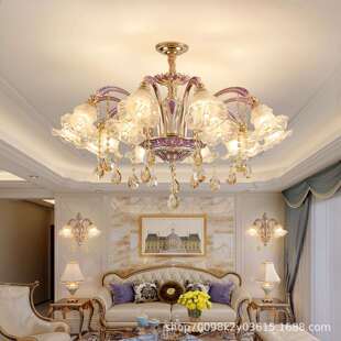 欧式客厅水晶吊灯现代简约轻奢餐厅卧室别墅朝下简欧大厅法式灯具