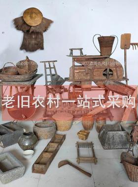 民俗老物件农具耙子锄头铁锹木锨风车农村旧货怀旧收藏摆件装饰品