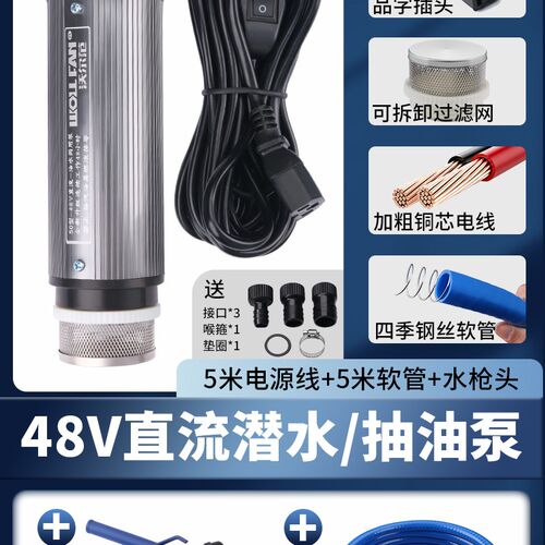 可携式抽油泵电动抽油泵棒124v伏小抽油神器柴油软管泵油抽子抽水
