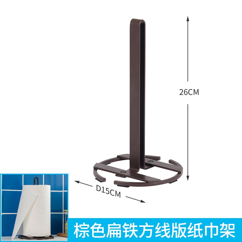 不锈钢卷纸架创意立式收纳架厨房用纸巾架铁艺抹擦手巾架子置物架图片