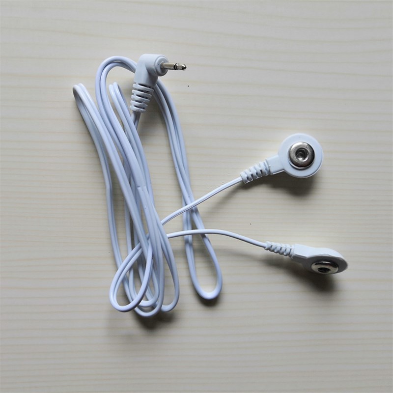 按摩仪一拖二导线纽扣导线电极片配件