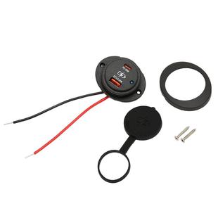 36W 房车改装 PD60W快充和 二合一快充车载充电器免开孔 充圆形