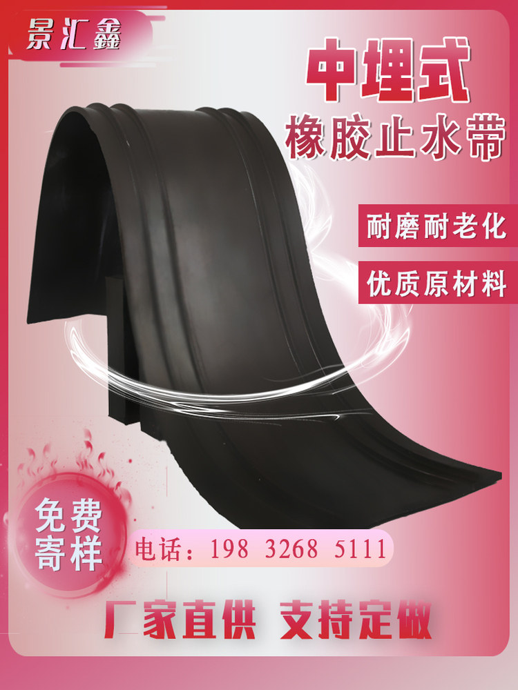 国标中埋式橡胶止水带651型背贴钢边式止水带外贴可卸闸门P型定制