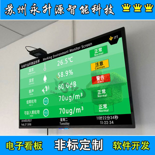 车间环境监测屏温湿度显示屏噪音粉尘监测屏自动采集显示