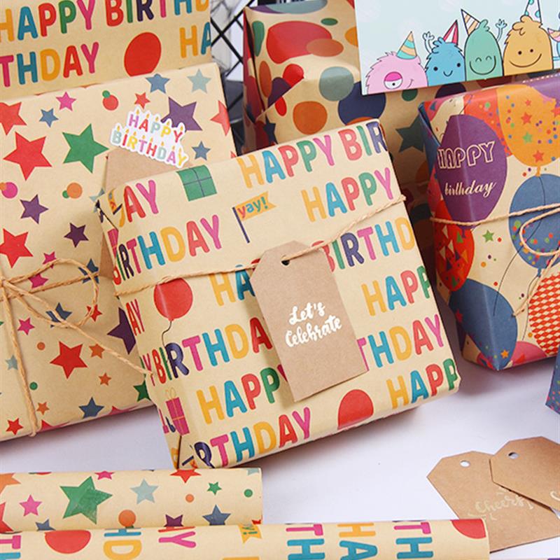 happy birthday包装纸 wrapping paper christmas gift packaging