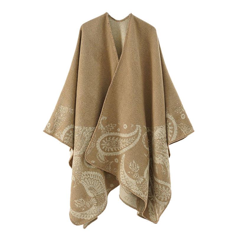 New Fashion Warm Shawl Travel Photography Style Cloak Botto