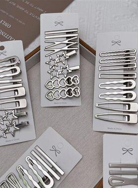 Sliver Metal Hair Clips Women GirlsDuckbill Hairpin Personal