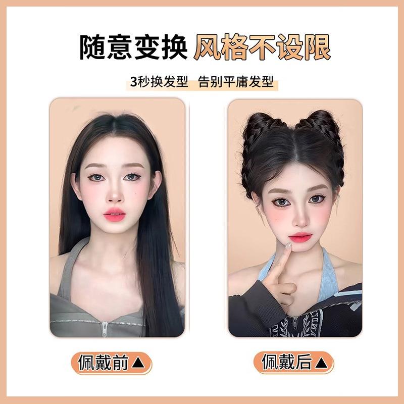 猫耳假发包丸子头假发女牛角包盘发增发量蓬松抓夹式新升级丸子头