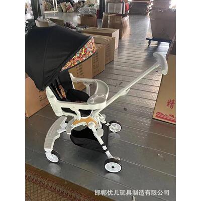 溜娃神器手推车儿童双向可躺可坐宝宝遛娃高景观一键折叠婴儿推车