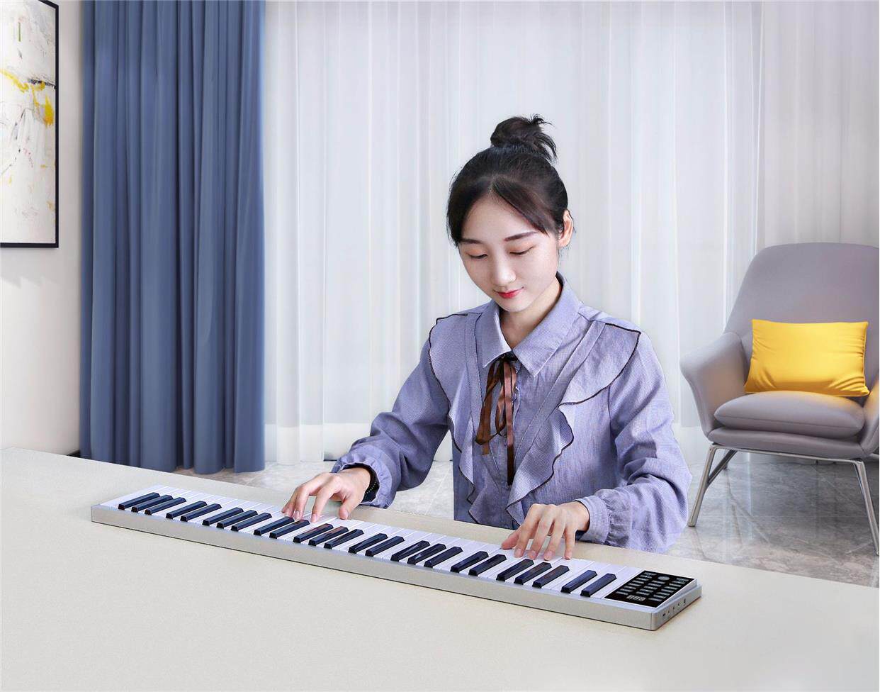 便携式电子钢琴88键手卷钢琴家用初学者幼师钢琴键盘专业61电子琴
