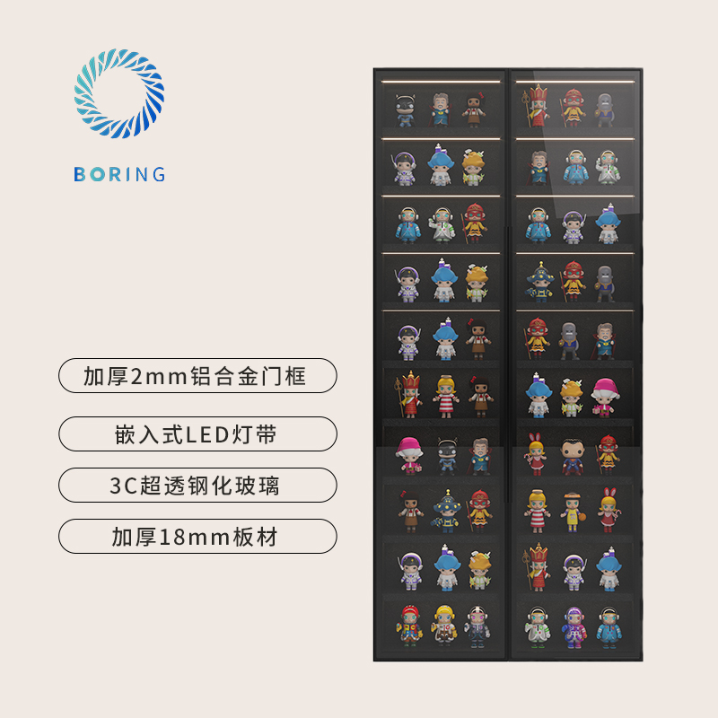 Boring黑洞泡泡玛特labubu展示柜壁挂式星星人公仔盲盒玩偶收纳柜