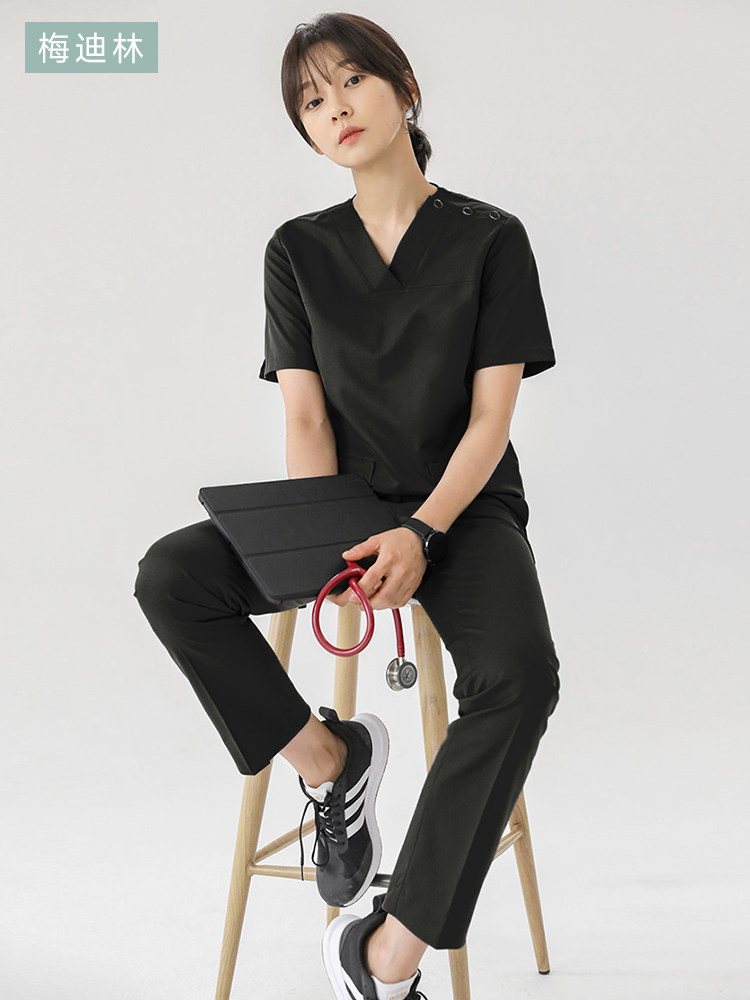 한국 검정 손세탁복 여성 미용사 작업복 구강 의사 브러쉬 손복 남성 치과 수술복 간호사복