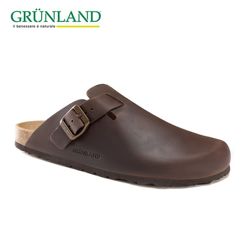 GRUNLAND软木真皮包头拖鞋格陵兰